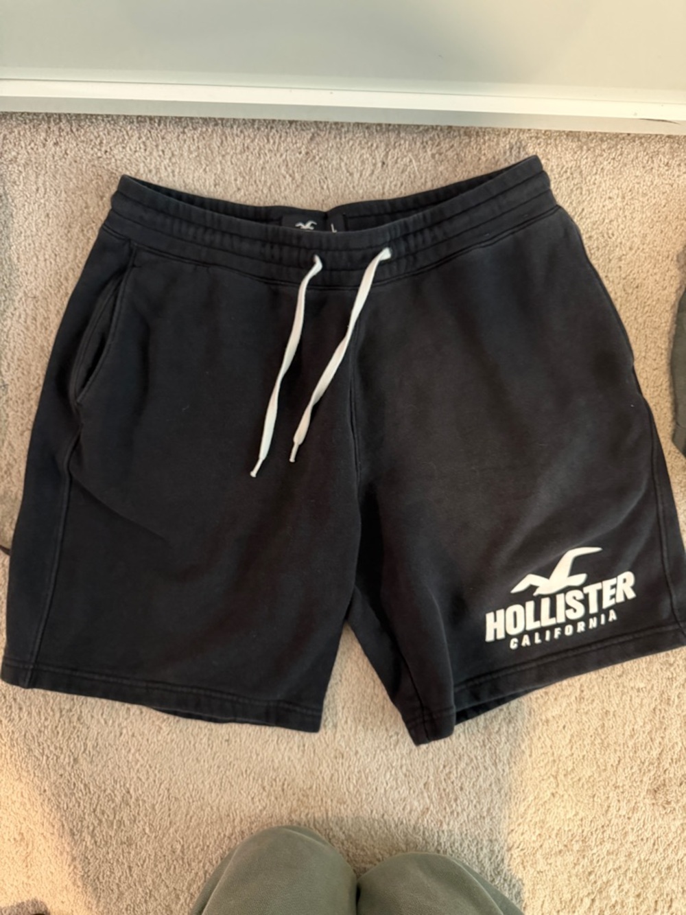 Hollister Black Shorts with White Logo